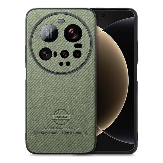 Per Xiaomi 15 Ultra Twill Tessuto Pelle Custodia Posteriore per Telefono (Verde)