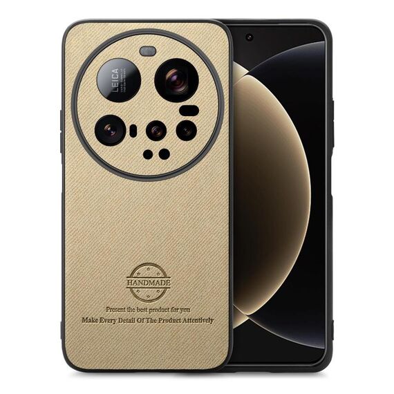 Per Xiaomi 15 Ultra Twill Tessuto Pelle Custodia Posteriore per Telefono (Cachi)