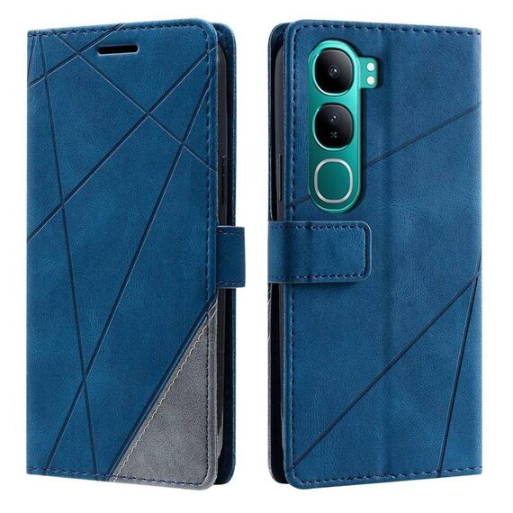 Per vivo Y300 5G / V40 Lite IND Custodia in pelle con cuciture Skin Feel (blu)