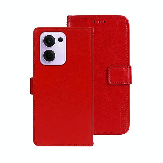 Per OPPO Reno13 F 5G idewei Crazy Horse Texture Custodia in pelle per telefono (rosso)