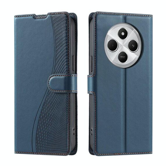 Per Redmi 14C 4G Voltage Custodia per telefono in pelle ultra sottile a pois (blu)