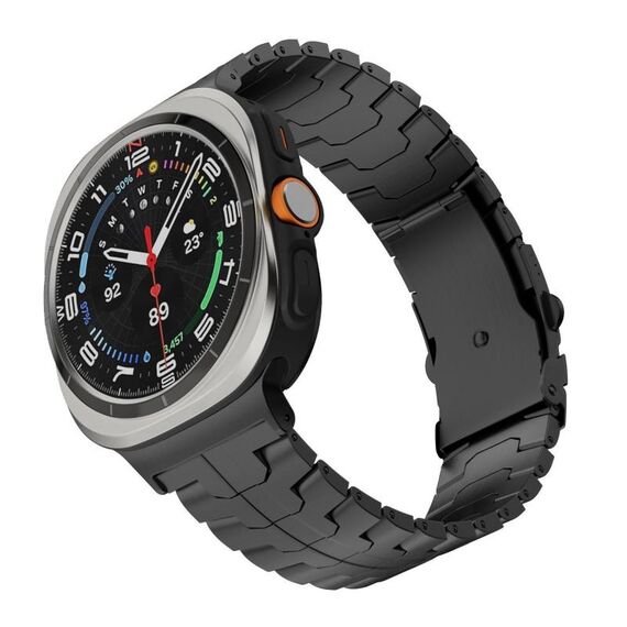 Per Samsung Galaxy Watch Ultra 47mm Cinturino in lega di titanio con fibbia di sicurezza divisa (nero)