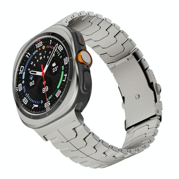 Per Samsung Galaxy Watch Ultra 47mm Cinturino in lega di titanio con fibbia di sicurezza divisa (titanio)