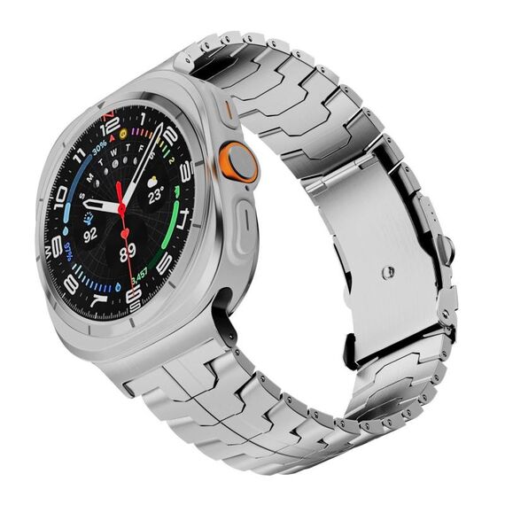 Per Samsung Galaxy Watch Ultra 47mm Cinturino in lega di titanio con fibbia di sicurezza divisa (argento)