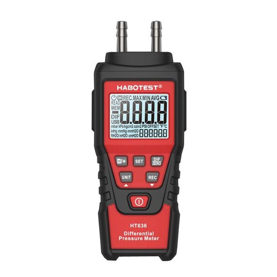 HABOTEST HT636 Misuratore di pressione differenziale ad alta precisione Tester di micropressione digitale