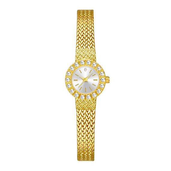 BS Bee Sister Orologio al quarzo elegante, leggero, di lusso, temperamento, antico, da donna, regalo di festa (oro bianco)