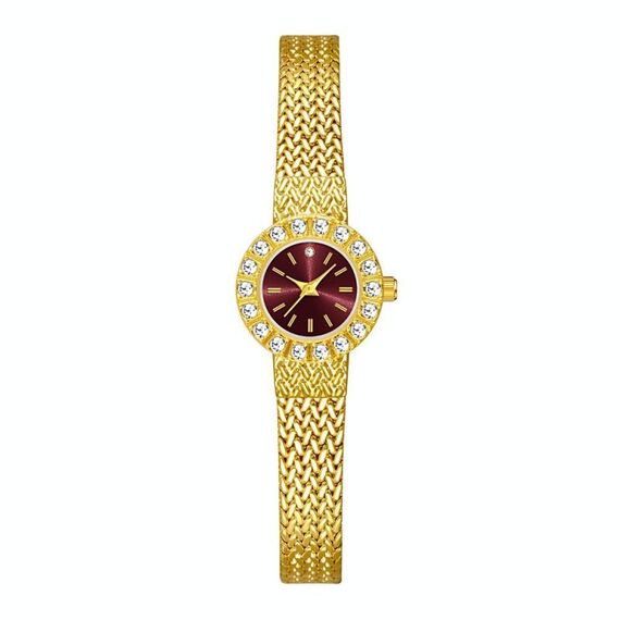BS Bee Sister Orologio al quarzo elegante, leggero, di lusso, temperamento, antico, da donna, regalo di festa (oro rosso)