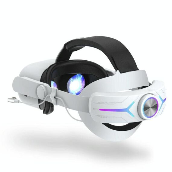 Per Meta Quest 2 VR RGB Head Strap Fascia regolabile Batteria integrata da 8000 mAh (bianco)
