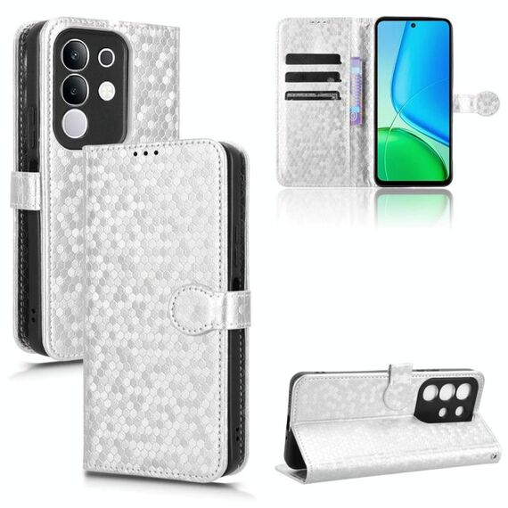 Per vivo Y29 4G Global / T4x Custodia in pelle con trama a nido d'ape (argento)