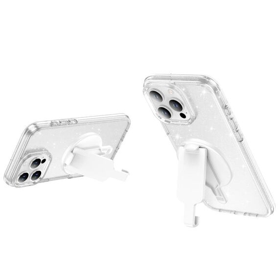 Supporto per telefono con clip magnetica e clip da cintura (bianco)