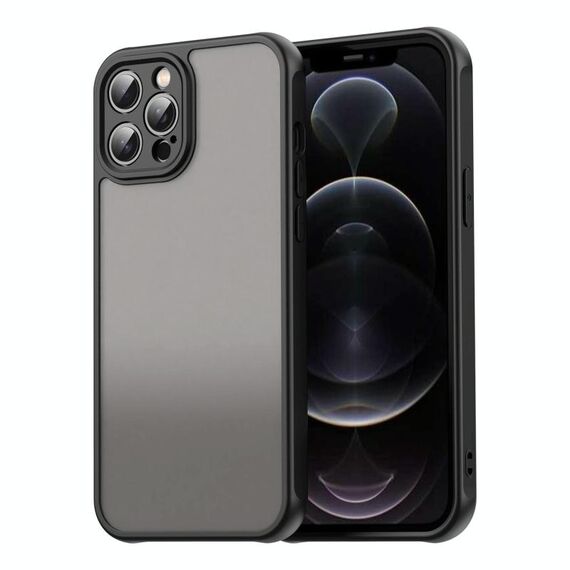 Per iPhone 12 Pro Max Fan Dun Series TPU Hybrid PC Custodia per telefono satinato (nero)