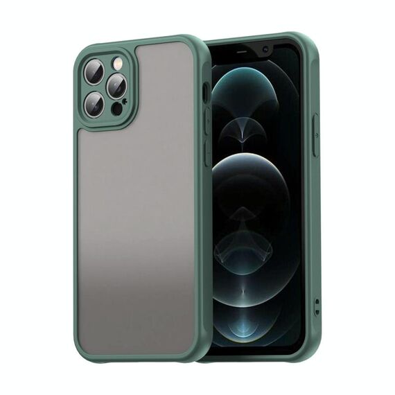 Per iPhone 12 Pro Fan Dun Series TPU Hybrid PC Custodia per telefono satinato (verde)