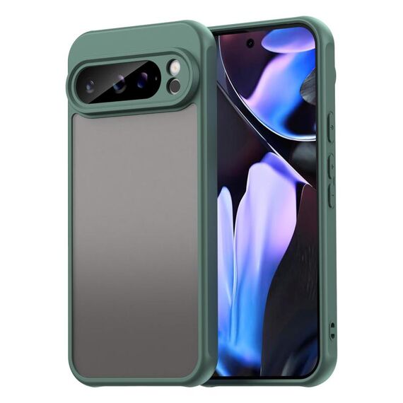 Per Google Pixel 9 Pro XL Fan Dun Series TPU Hybrid PC Custodia per telefono glassata (verde)