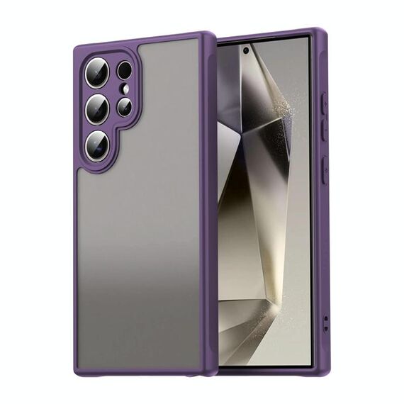 Per Samsung Galaxy S24 Ultra 5G Fan Dun Series TPU Hybrid PC Custodia per telefono glassata (viola)