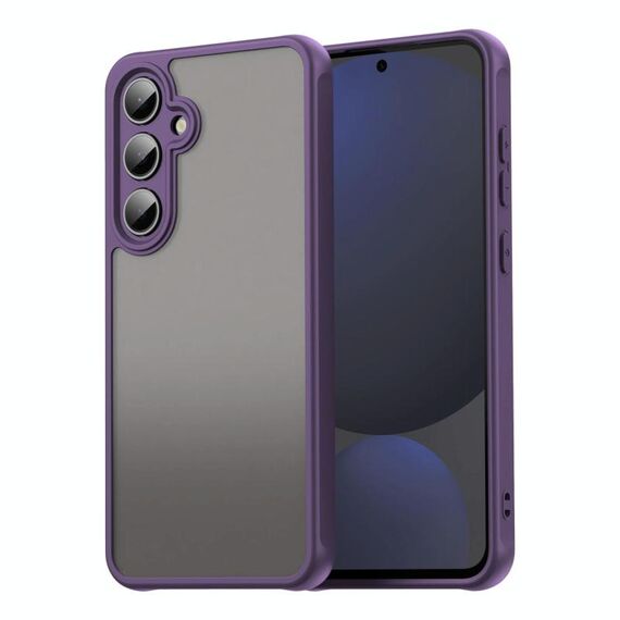 Per Samsung Galaxy S24 FE 5G Fan Dun Series TPU Hybrid PC Custodia per telefono glassata (viola)