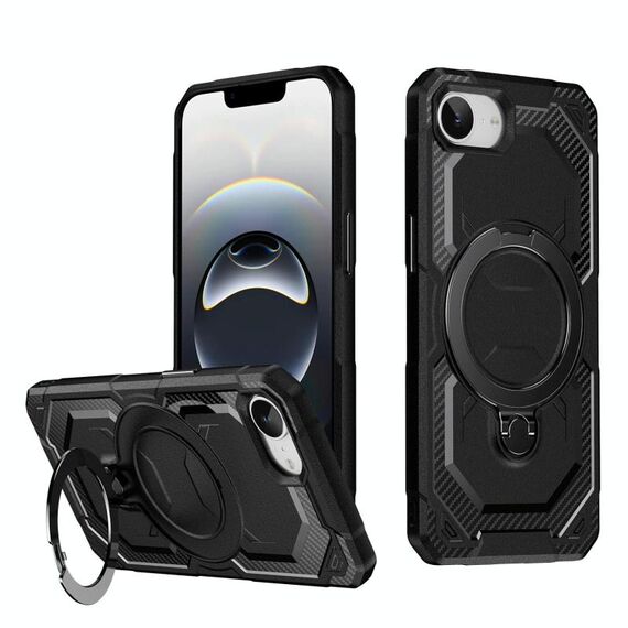 Per iPhone 16e Custodia per telefono con supporto MagSafe satinato (nero)