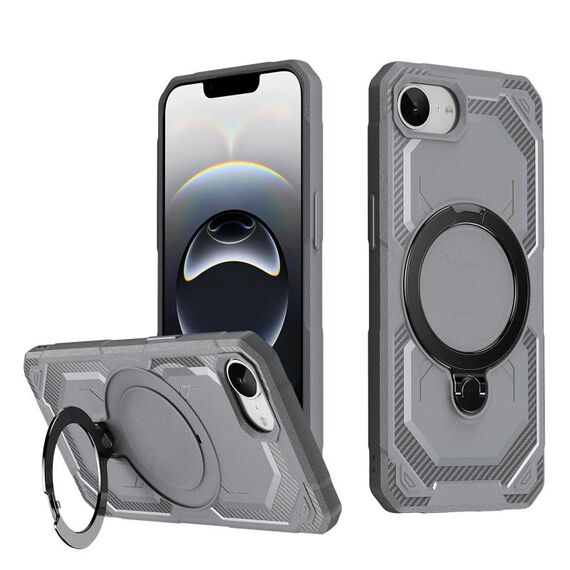 Per iPhone 16e Custodia per telefono con supporto MagSafe satinato (grigio)