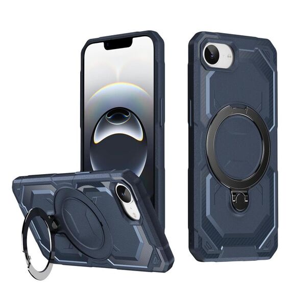 Per iPhone 16e Custodia per telefono con supporto MagSafe satinato (blu)