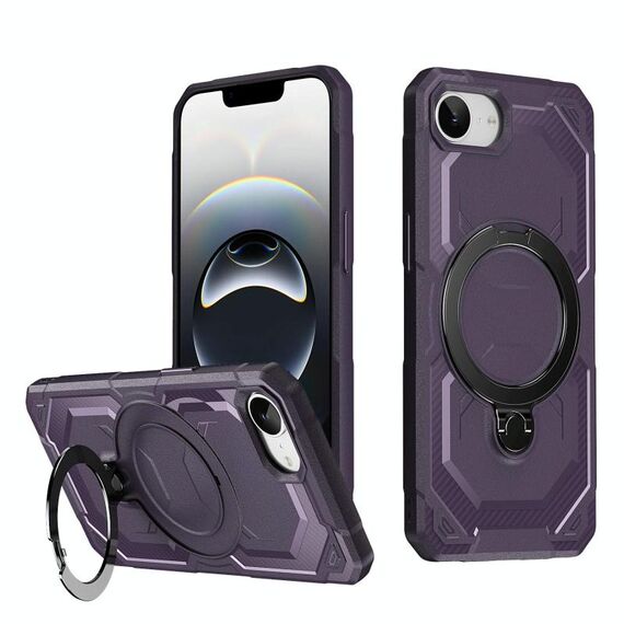 Per iPhone 16e Custodia per telefono con supporto MagSafe satinato (viola)