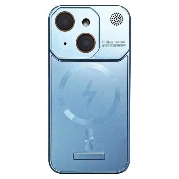 Per iPhone 15 Custodia per telefono PC magnetica MagSafe per aromaterapia senza cornice (blu)