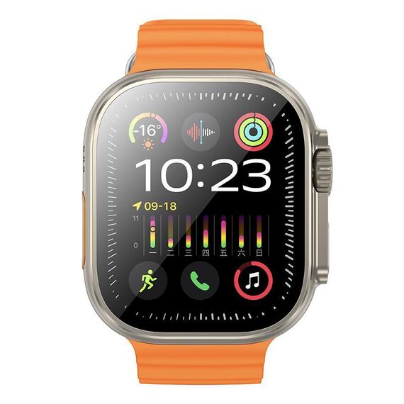 Orologio sportivo ultra intelligente BOROFONE BD10, schermo da 2,01 pollici, supporto per chiamate BT (oro titanio)