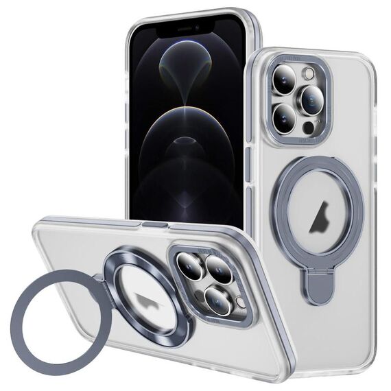 Per iPhone 12 Pro Custodia per telefono con supporto magnetico MagSafe in acrilico ibrido TPU bicolore (grigio)