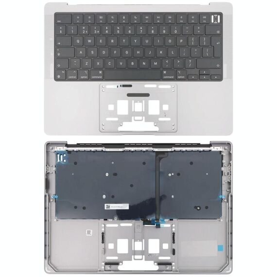 Per MacBook Pro 14 pollici 2021 A2442 / 2023 A2779 Big Backspace Version Tastiera UK con C Shell (Argento)