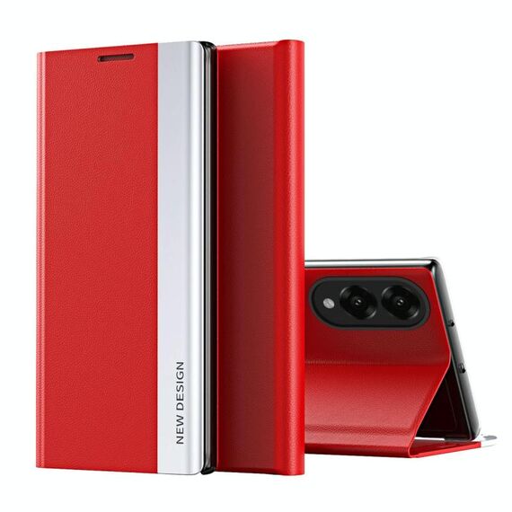 Per Samsung Galaxy S25 Edge 5G Custodia per telefono in pelle adsorbimento elettrolitica laterale (rossa)