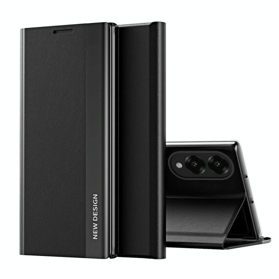 Per Samsung Galaxy S25 Edge 5G Custodia per telefono in pelle adsorbimento elettrolitica laterale (nero grafite)