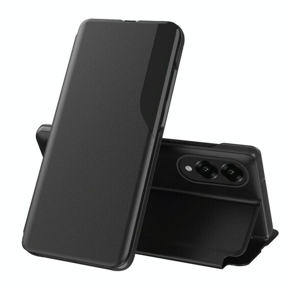 Per Samsung Galaxy S25 Edge 5G Attraction Flip Holder Custodia in pelle per telefono (nero)
