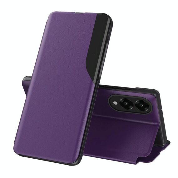 Per Samsung Galaxy S25 Edge 5G Attraction Flip Holder Custodia in pelle per telefono cellulare (viola)