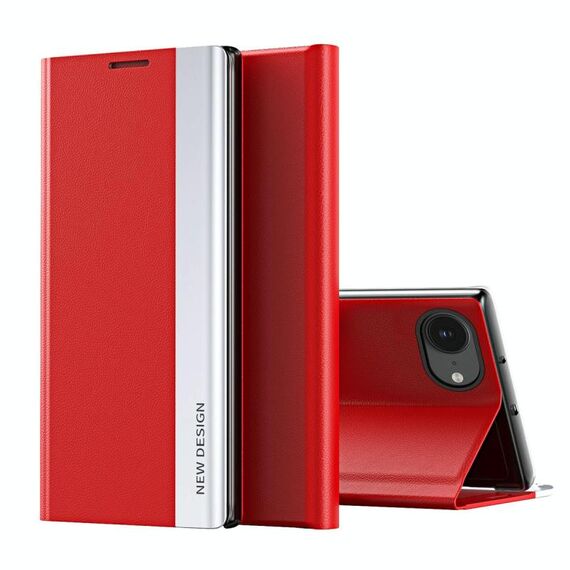 Per iPhone 16e Custodia per telefono in pelle adsorbimento elettrolitico laterale (rosso)