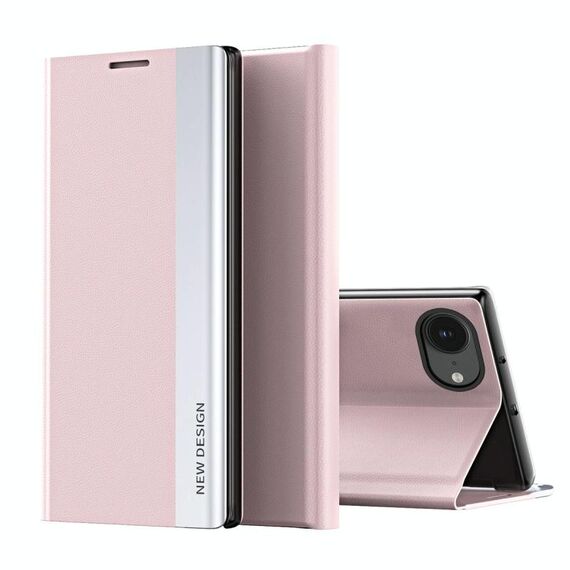 Per iPhone 16e Custodia per telefono in pelle adsorbimento elettrolitico laterale (rosa)