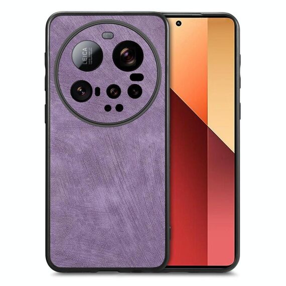 Per Xiaomi 15 Ultra Vintage Custodia per telefono in pelle con retro in PC (viola)