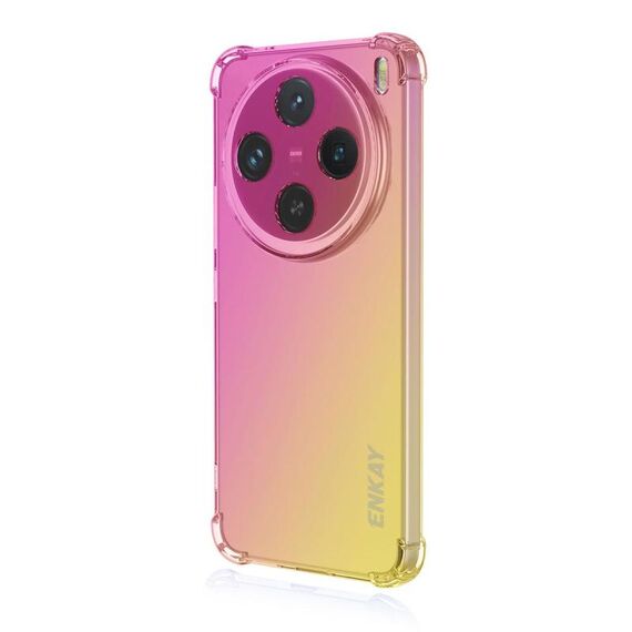 Per vivo X200 ENKAY Hat-Prince Gradient Airbag TPU Custodia per telefono (oro rosa)