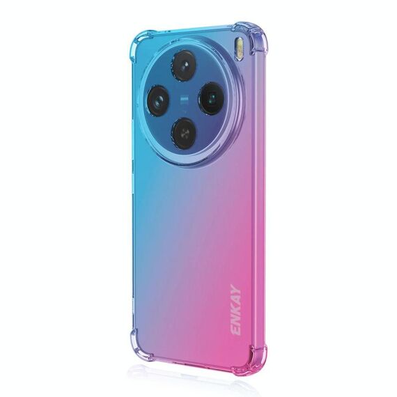Per vivo X200 ENKAY Hat-Prince Gradient Airbag TPU Custodia per telefono (blu rosa)