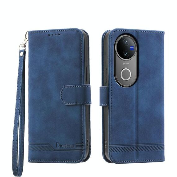 Per vivo V50 Dierfeng Dream Line TPU Hybrid PU Custodia in pelle per telefono (blu)