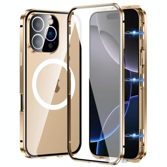 Per iPhone 16 Pro Max 360 Custodia per telefono magnetica smerigliata MagSafe a corpo intero (oro deserto)