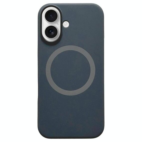 Per iPhone 16 Custodia per telefono MagSafe in silicone liquido con struttura in metallo (nero grafite)