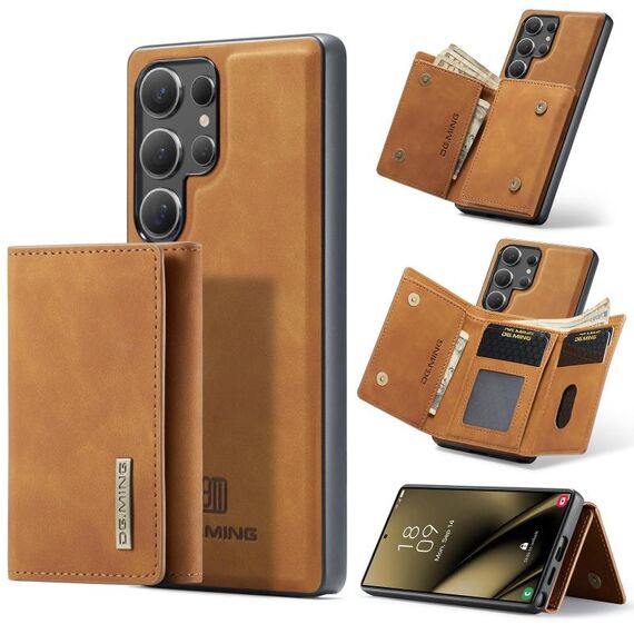 Portafoglio multi-carta DG.MING M1 Series per Samsung Galaxy S25 Ultra 5G + custodia magnetica (marrone)