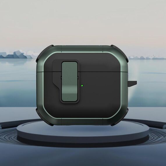 Per AirPods 3 Starship Custodia per auricolari wireless con interruttore magnetico (nero verde)