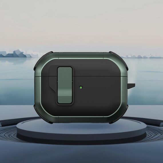 Per AirPods Pro 2 Starship Custodia per auricolari wireless con interruttore magnetico (nero verde)