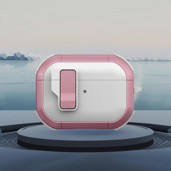 Per AirPods Pro 2 Starship Custodia per auricolari wireless con interruttore magnetico (bianco rosa)