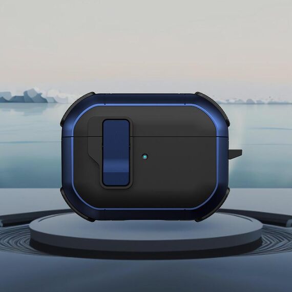 Per AirPods Pro Starship Custodia per auricolari wireless con interruttore magnetico (nero blu)