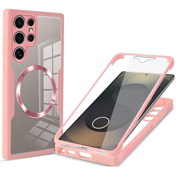 Per Samsung Galaxy S25 Ultra 5G CD Texture MagSafe Custodia per telefono (rosa)