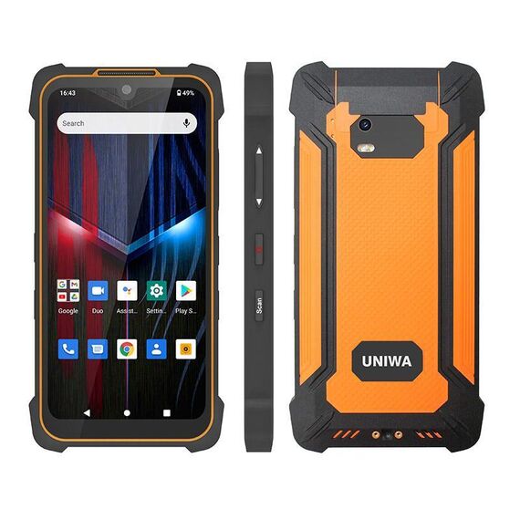 UNIWA P551 PDA portatile telefono robusto, 4 GB + 64 GB, 5,5 pollici Android 11 Mediatek MT6765 Helio P35 Octa Core, rete: 4G, spina: spina UE (arancione)