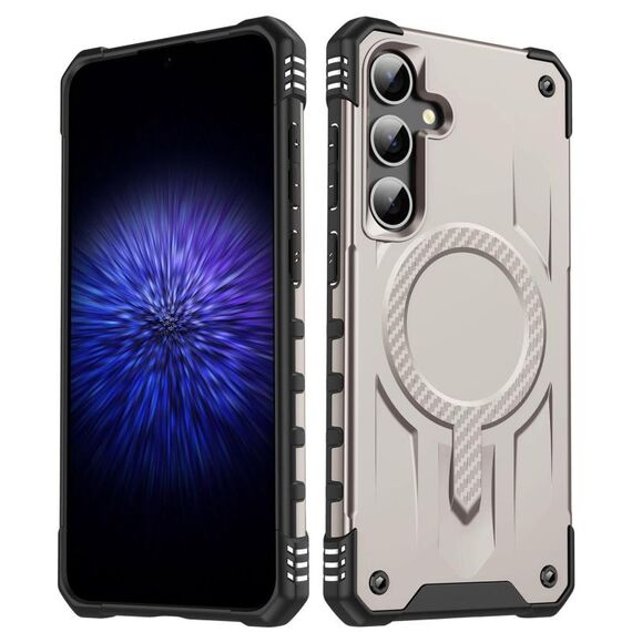 Per Samsung Galaxy S23 FE 5G Straship Custodia per telefono ibrida in TPU magnetico per PC (oro)