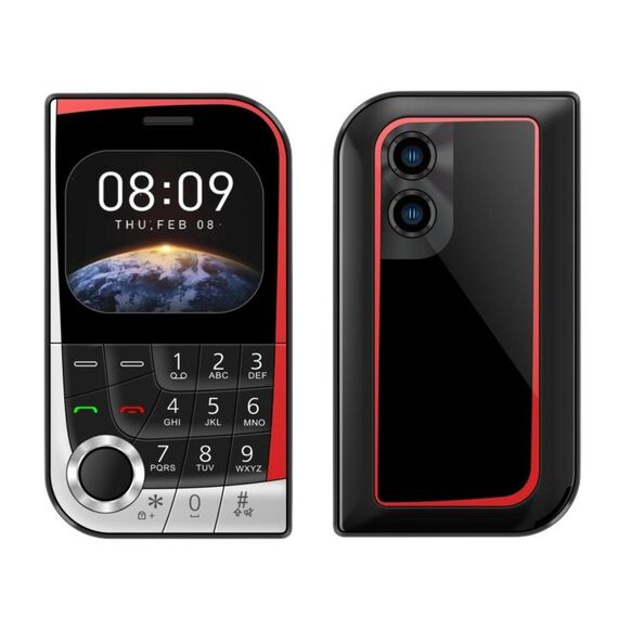 Telefono cellulare V10 Card, 2,01 pollici, MTK6261D, supporto Bluetooth, FM, torcia, GSM, doppia SIM (nero)