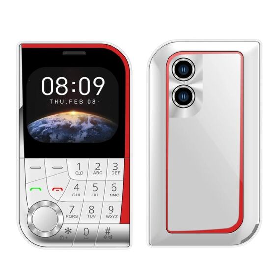 Telefono cellulare V10 Card, 2,01 pollici, MTK6261D, supporto Bluetooth, FM, torcia, GSM, doppia SIM (bianco)