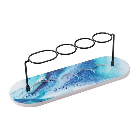 Tappetino assorbente per lavabo in diatomite, porta spazzolino antiscivolo, dimensioni: 30x10 cm (Star River Blue Sea)